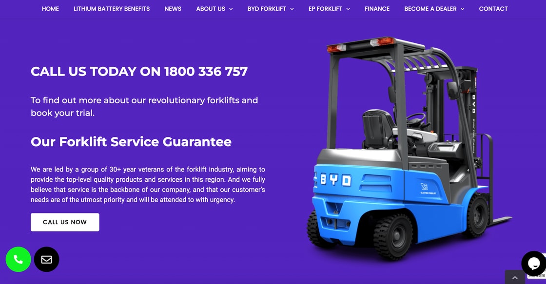 Eforklift Landing Page